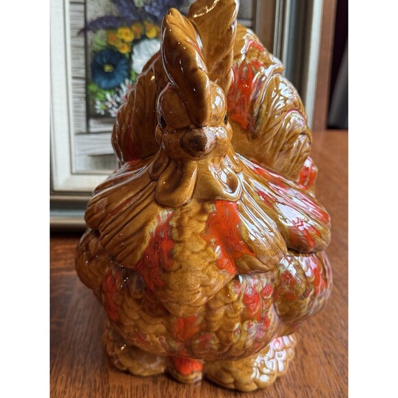 Vintage 1979 Ceramic Rooster Cookie Jar Cannister Ceramics.   Hand Painted. - Picture 16 of 16